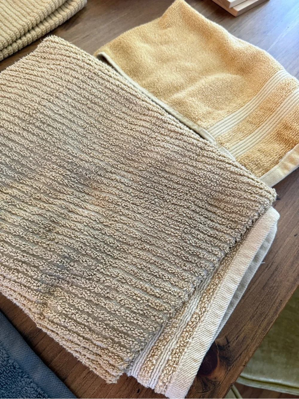 Brooks Brothers Gray and Mustard Towel with Brand Tag